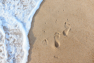 Footprints on the beach