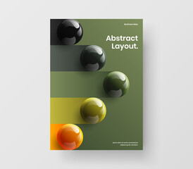 Creative poster design vector concept. Fresh 3D spheres cover illustration.