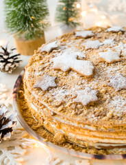 christmas cookies on a plate with christmas decoration