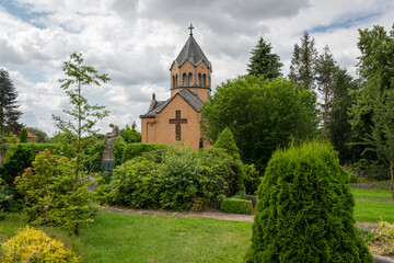 Mausoleum auf dem Friedhof in Eystrup, Niedersachsen. 