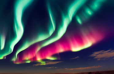 Magical and mystical northern lights. Aurora Borealis. 