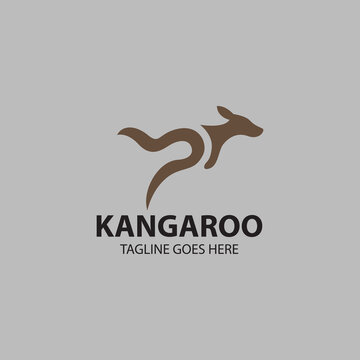 Kangaroo logo design template. Vector illustration