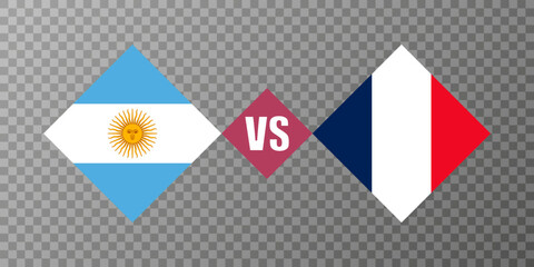 Argentina vs France flag concept. Vector illustration.
