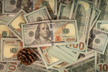 A pile of banknotes currency piles of dollar bills