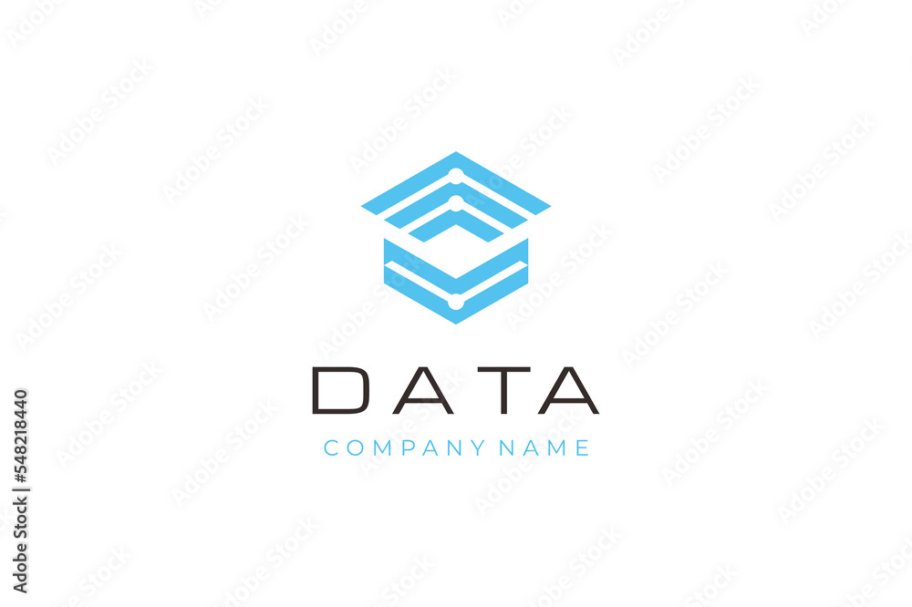 Poster abstract geometric hexagon shape, modern computer network data digital wireless logo design technolo