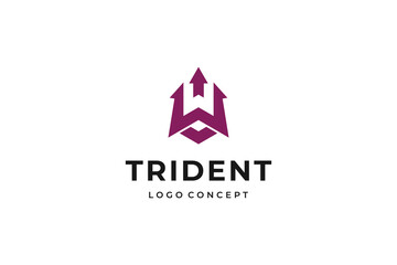 Fototapeta premium Strong and Sharp Trident with Up Arrow for Modern Marketing logo design 