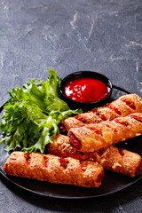 chorizo and semi-dried tomato puff pastry rolls