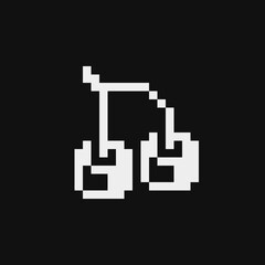 Cherries sticker, emoji, perfect pixel art icon, design for logo, web, embroidery, badges and patches. Cherries isolated on white background vector illustration.  Sweet fruits.