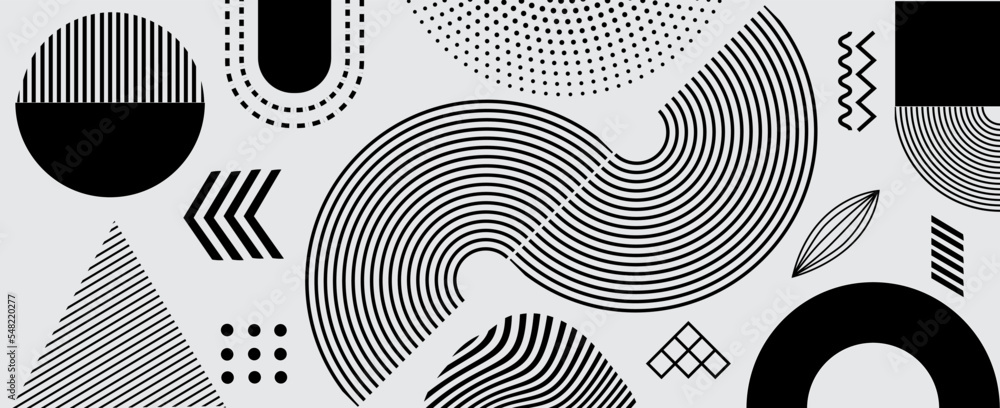 Poster modern abstract geometric shapes element background collection