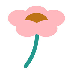 Cute pink pastel flower simple cartoon