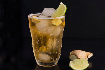 Ginger, lime and cava cocktail