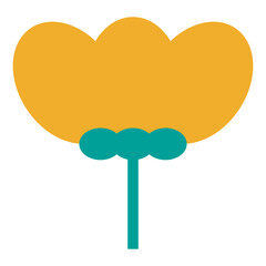 Cute yellow nature flower icon