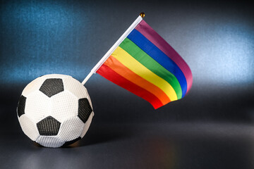 football tolerance sport paix amour LGBT ballon drapeau liberté