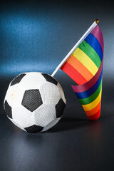 football tolerance sport paix amour LGBT ballon drapeau liberté