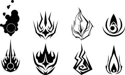 black fire/flame set