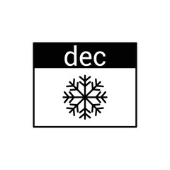 December calendar icon. Christmas symbol modern, simple, vector, icon for website design, mobile app, ui. Vector Illustration