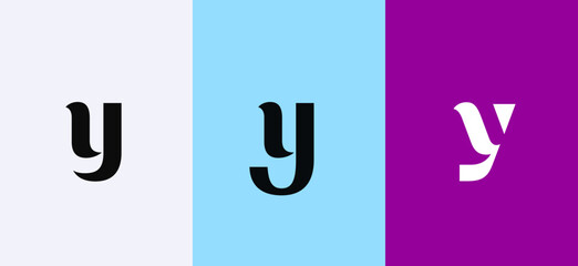 Set of letter Y minimal logo icon design template elements - obrazy, fototapety, plakaty