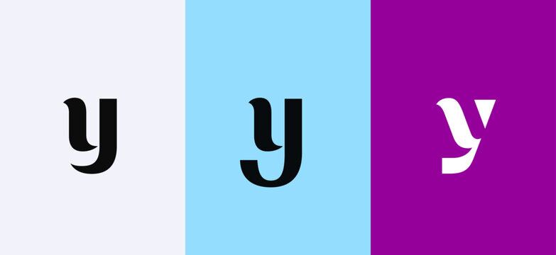 Set of letter Y minimal logo icon design template elements