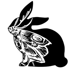 
Easter bunny, bunny, Easter, Halloween, moth, animal, wild, doodle, line art, outline, rabbit, zentangle, vector, drawing, mammal, tattoo, art
