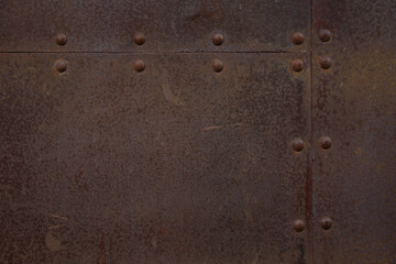  The old rusty iron wall.