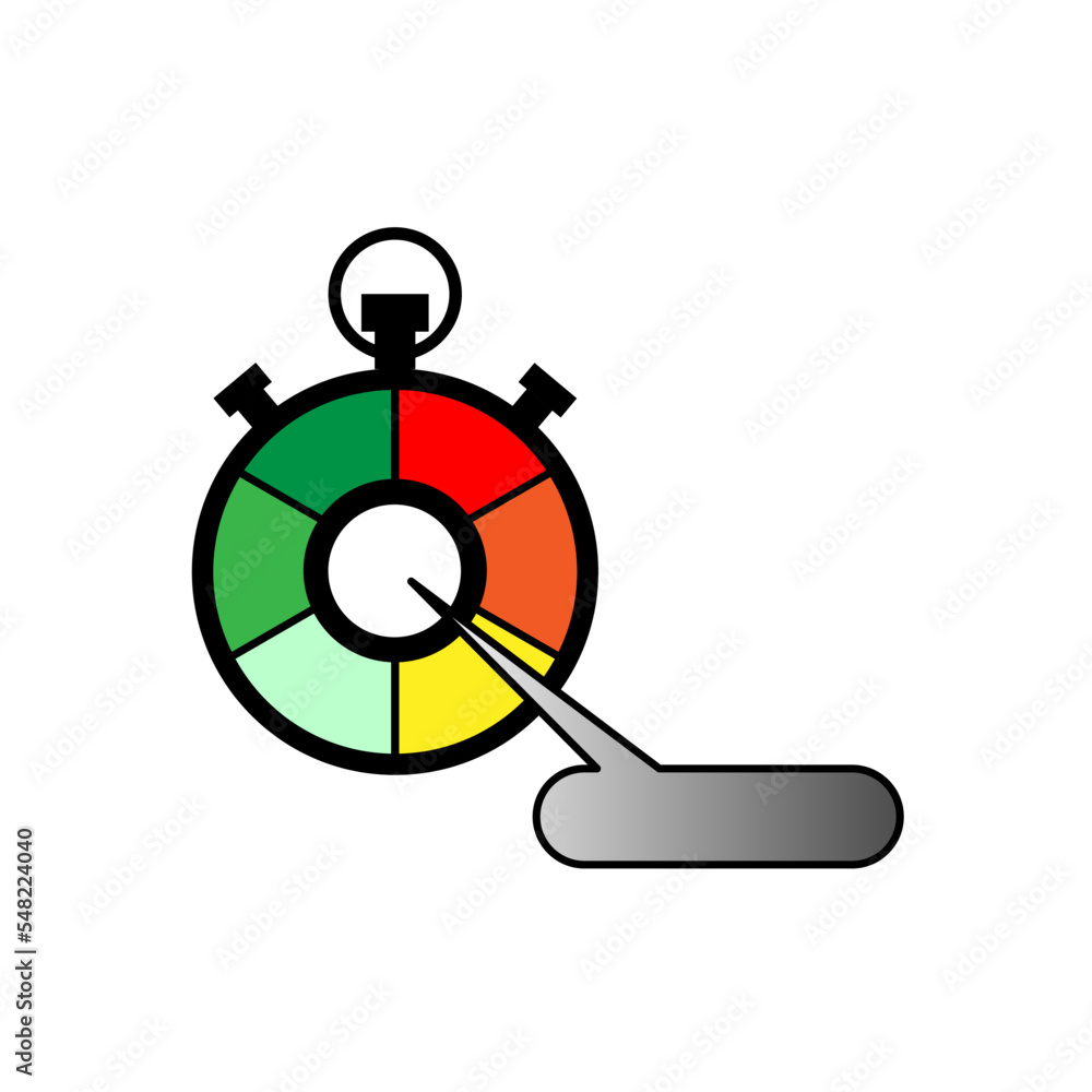 Poster color stopwatch message. chat message icon. customer support website time clock. vector illustration