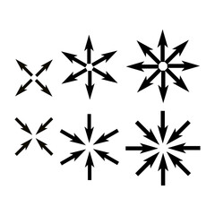 arrows rays. Geometric shape. Vector illustration. stock image. 