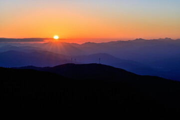 四国高知県大豊町にある「梶ケ森」の秋