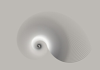 graphic swirling shell in clear silver shades