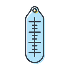 Vector isolated icon of a mercury thermometer to measure temperature.