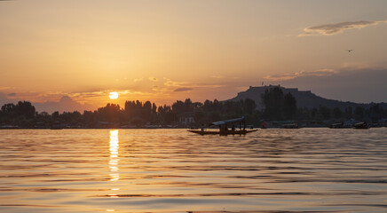 Amazing Sunset at Dal Lake, Kashmir, India