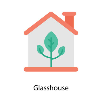 Glasshouse  vector Flat  Icons. Simple stock illustration