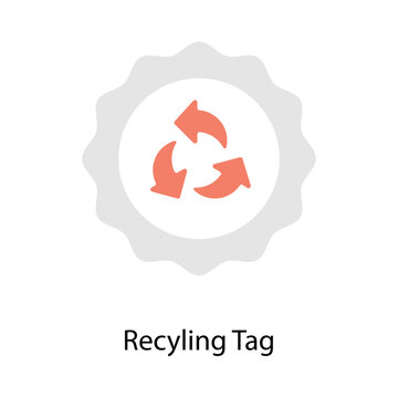 Recycling Tag vector Flat  Icons. Simple stock illustration