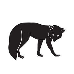 Vector silhouette Fox Cartoon animal character design.