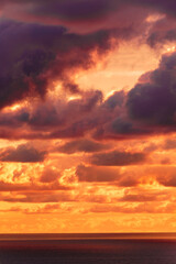 Dramatic sunset sky landscape background.