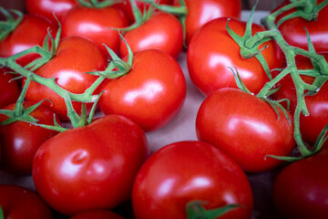 organic tomato closeup vegetable background Top view