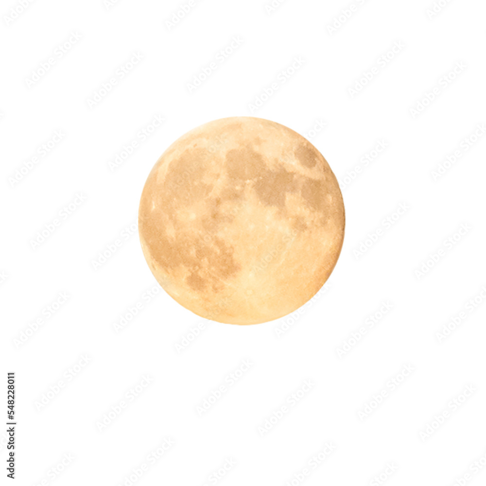 Wall mural full orange moon in png isolated on transparent background