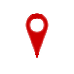 Red map pointer or pin icon in PNG isolated on transparent background