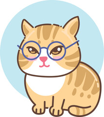 Vector illustration of cute cat with flat design style