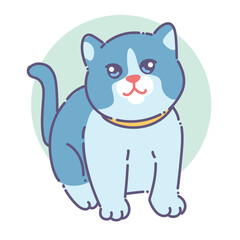 Obraz na płótnie Canvas Vector illustration of cute cat with flat design style