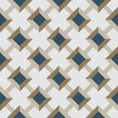 seamless pattern with blue and white stripes with gold emboss tiles