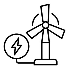 Wind Energy Line Icon