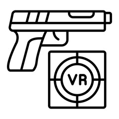 Shooting Game Line Icon