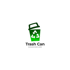 illustration logo trash bin vector template