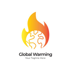 Global Warming vector logo design template