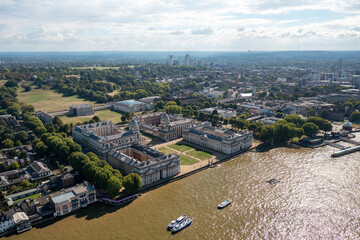 Fototapeta na wymiar London from above at day, drone aerial view