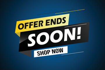 Offer ends soon. Poster flyer banner. Special offer price sign. Advertising discounts symbol. Thought speech bubble with quotes. Offer ends soon chat think megaphone message	