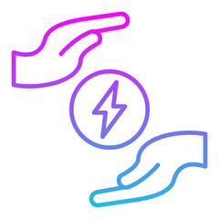 Save Energy Line Gradient Icon