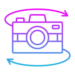 360 Camera Line Gradient Icon