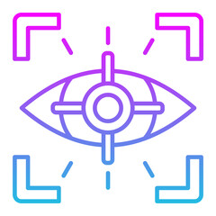 Eye Tracking Line Gradient Icon