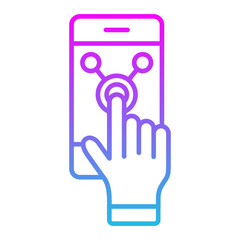 Touch Screen Line Gradient Icon